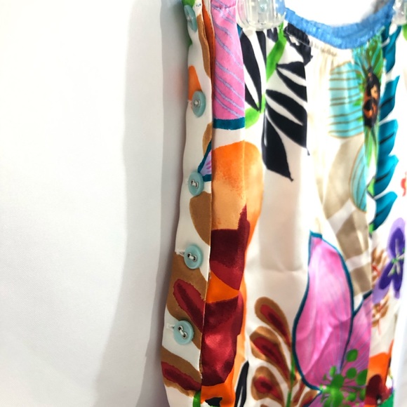 Custo Barcelona Silk Floral Pull-on A-line Skirt - Picture 5 of 7